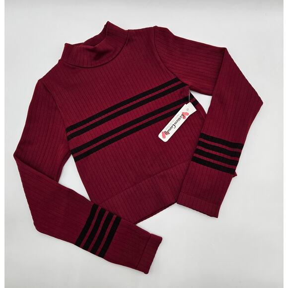 Y2K Junior Womens M/L Cropped Ribbed Sweater- Cotton Candy Sweet Collection - Picture 1 of 4